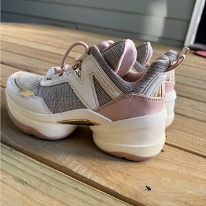 Michael Kors Women's Pink and Gold Chunky Sneakers